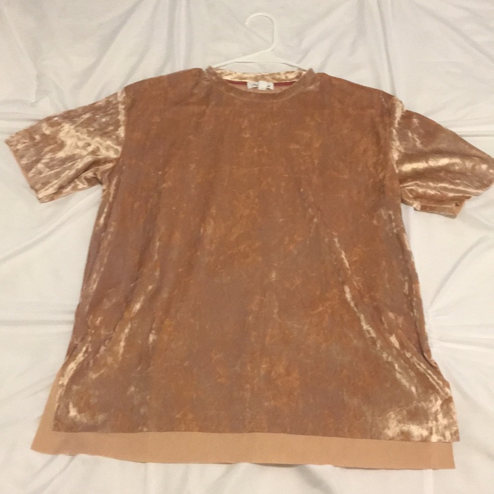 *WORN ONCE Crushed Velvet Nude Shirt - Picture 3 of 7